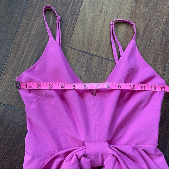 One33 Social Magenta Pink Bow Mini Dress Sleeveless Spaghetti Strap Party 00 - Picture 11 of 13